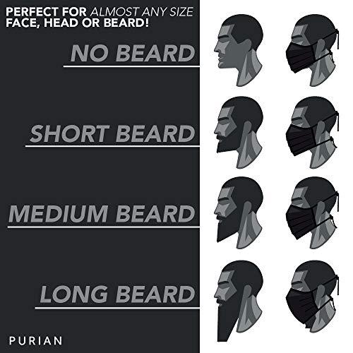 PURIAN PURIAN Big Mask Adult XL (Extra Large) Beard Mask for Men, Face Mask with Black Straps include Quick Fit Cord Lock Toggles for All Day Use