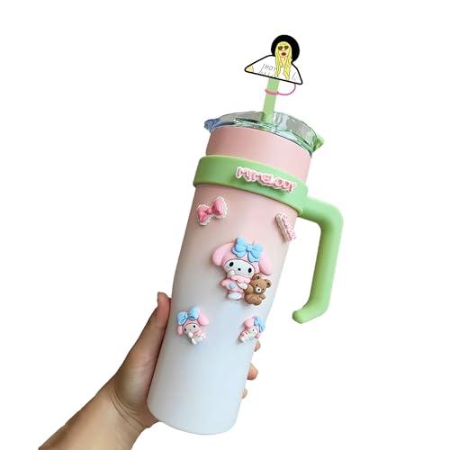 LAILPK 10Pcs 0.4in Straw Cover Toppers Compatible for Stanley Cup Accessories With 10Pcs Tattoos Stickers,TS Merch Stuff Gift,Silicone Reusable Straw Hats