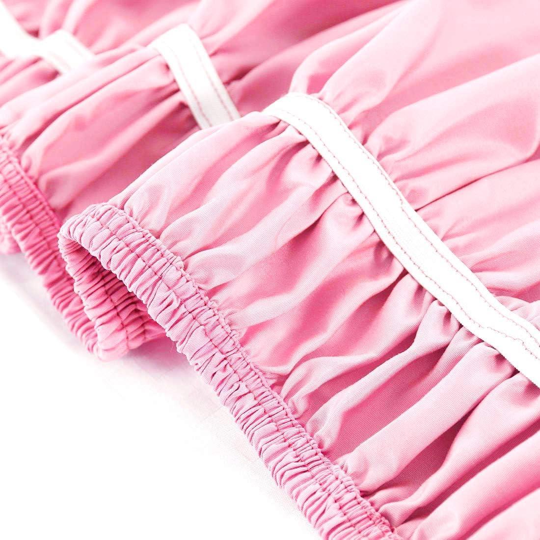 Versatile Bedding Bed Skirt - Wrap Around Bed Skirts Elastic Dust Ruffles, Easy Fit Wrinkle and Fade Resistant Luxurious Fabric Solid Color, Pink Queen XL Size Beds 15 Inch Drop