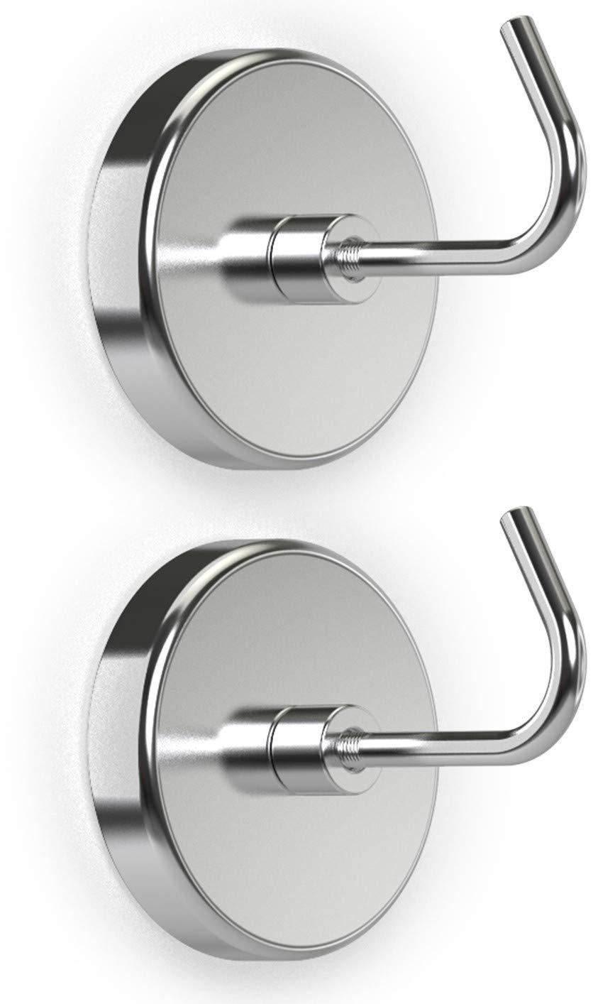PRIMADA PRIMADA Extra-Strong Set Magnetic Hooks, 2pc, Chrome, 2 Count