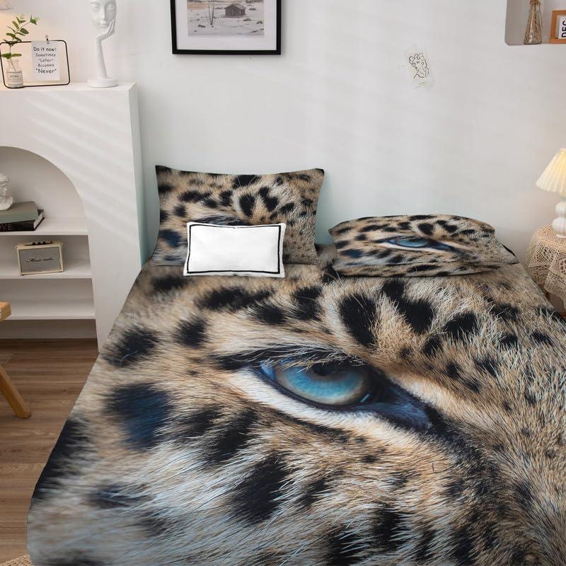 zcsm zcsm Leopard Sheets Full Size Sheets - Animal Bedding Sheets & Pillowcases - Luxurious 100% Microfiber, High Thread Count Print, Flat Sheet & Deep Pocket Fitted Sheet & 2 Pillowcases