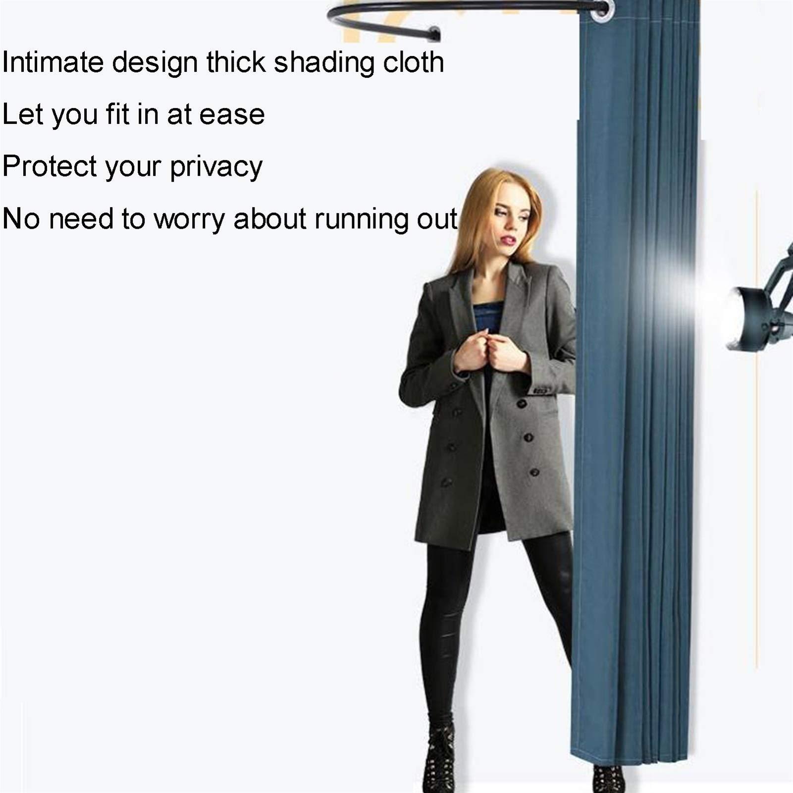 YXYECEIPENO YXYECEIPENO Dressing Room Display Rack Fitting Room Wall Installation Fitting Partition Curtain U-Shaped Frame Design, 25mm Diameter Pipe Dressing Room Curtain Kit and Metal Frame Shelves