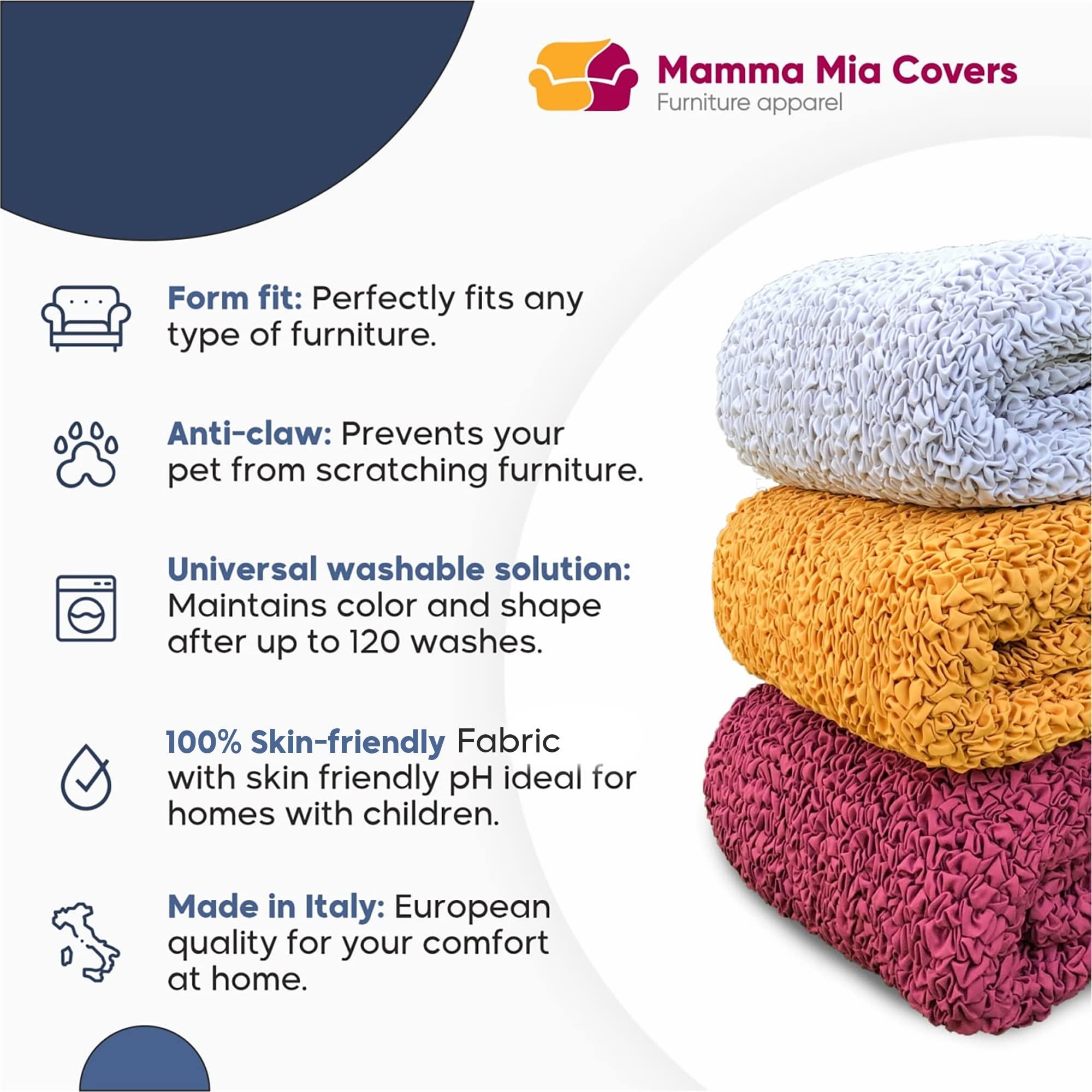 PAULATO BY GA.I.CO. PAULATO BY GA.I.CO. Recliner Sofa Cover - Reclining Couch Slipcover - Soft Polyester Fabric Slipcover - 1-Piece Form Fit Stretch Furniture Protector - Velvet Collection - Burgundy (Recliner Sofa)