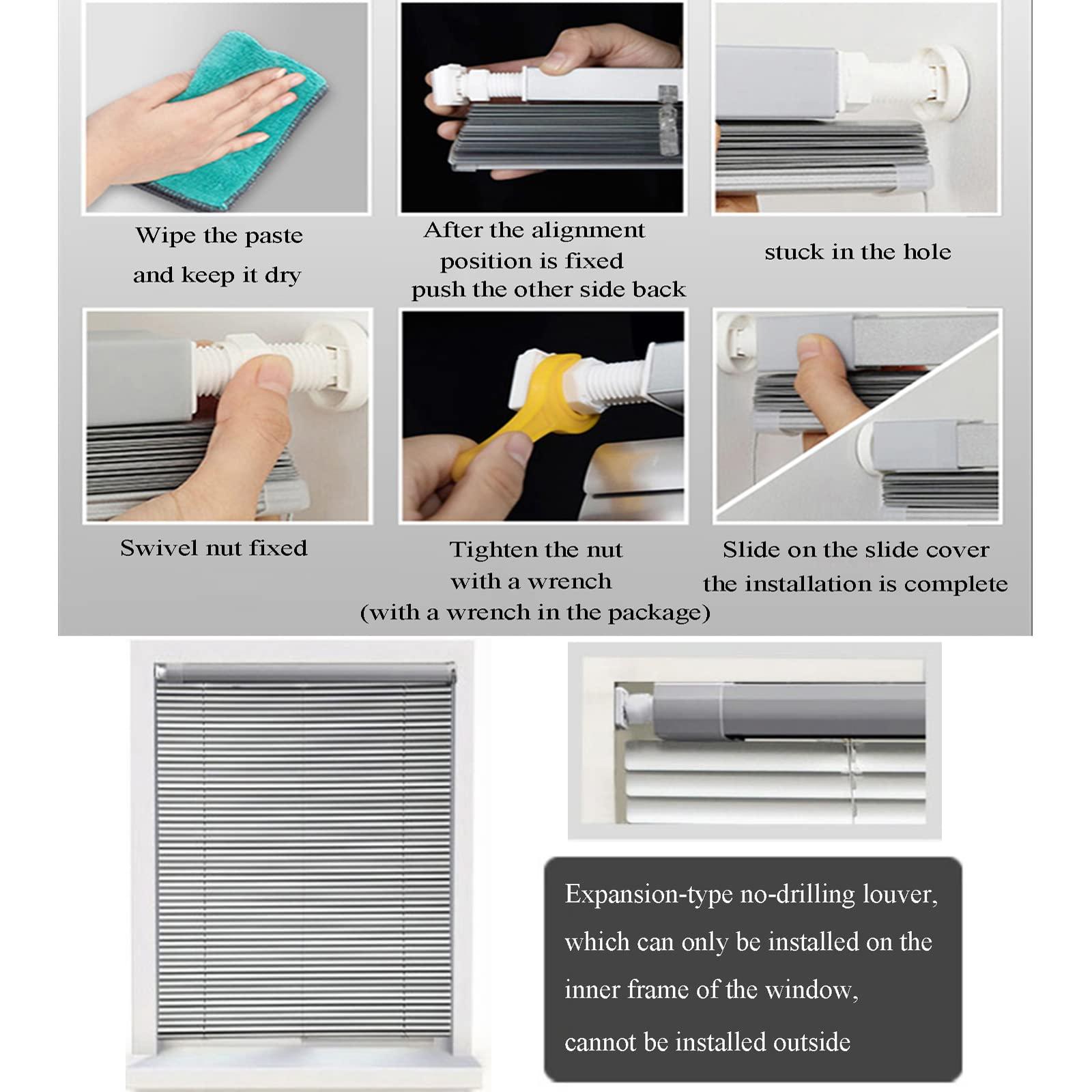 ZXCASDF Aluminium Metal Venetian Blinds,Aluminum Mini Blinds Horizontal Window Blinds,Waterproof Anti-UV,for Kitchen,Office,Bathroom,Bedroom,Living Room,Easy Fit,Customizable,W70xH220cm/28x86.6in