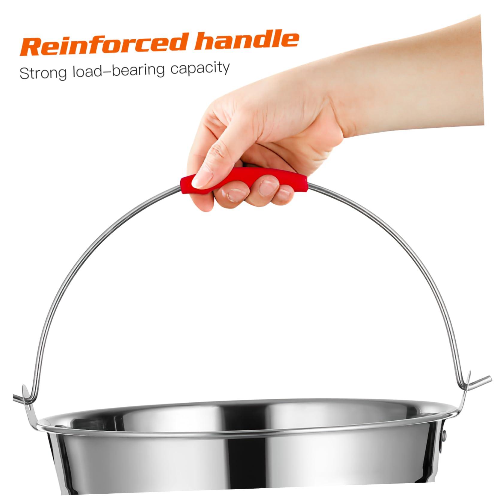 Cabilock Cabilock Ash Bucket with Lid Stainless Steel Fire Pit Ash Pail Large Capacity Outdoor Coal Bucket for BBQ