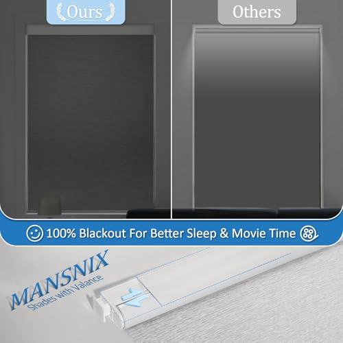 MANSNIX MANSNIX Smart Motorized Blinds with Remote, Cordless No-Drill Automatic Roller Shades, Blackout Electric Blind for Windows, Grey, 24 x 72