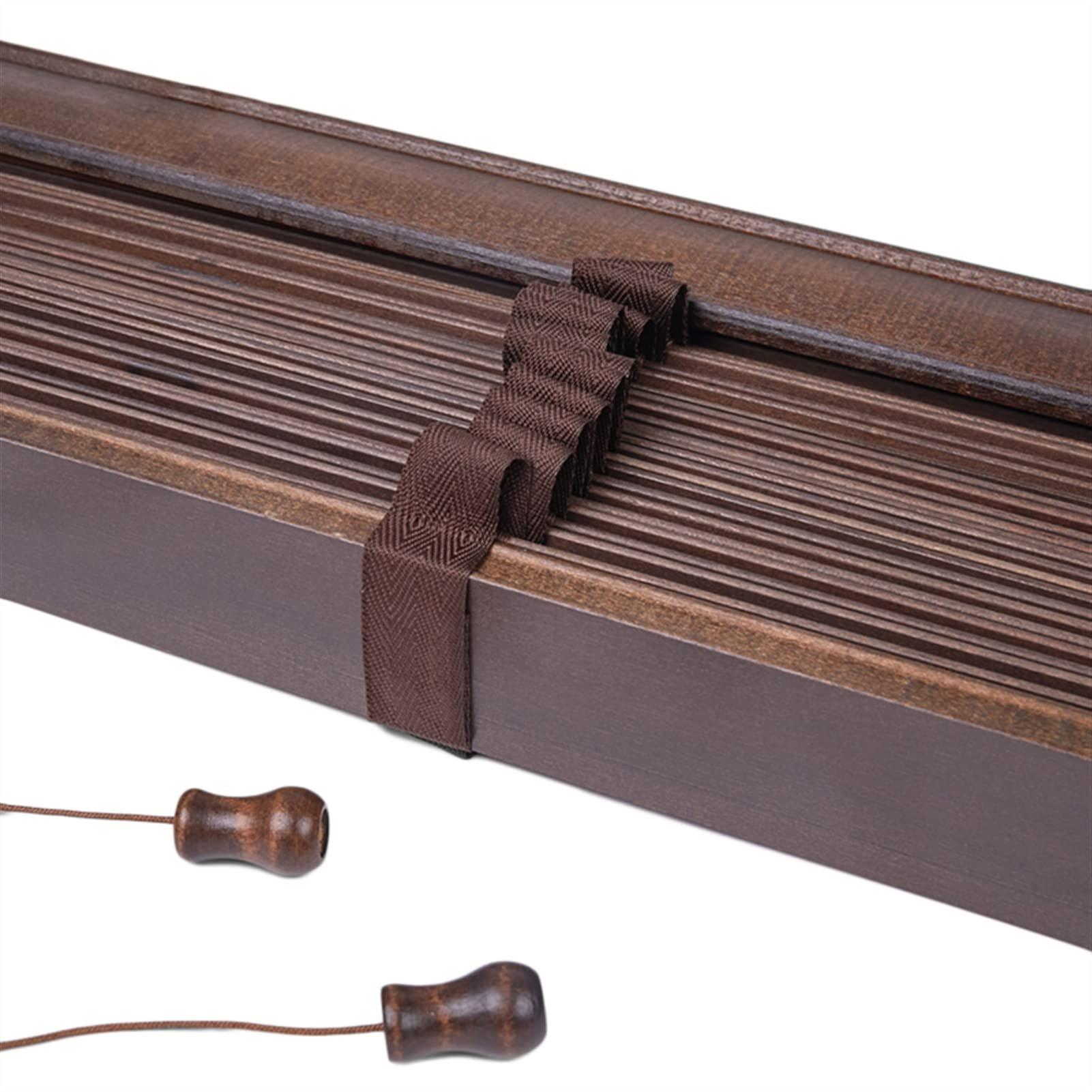 HWF Wooden Venetian Blinds with Tapes, 50mm Slats, 60cm/ 80cm/ 100cm/ 120cm/140cm Wide Window Horizontal Blinds for Bedroom/Kitchen/Office, Black Walnut (Size : 120x120cm(47.2"x47.2"))