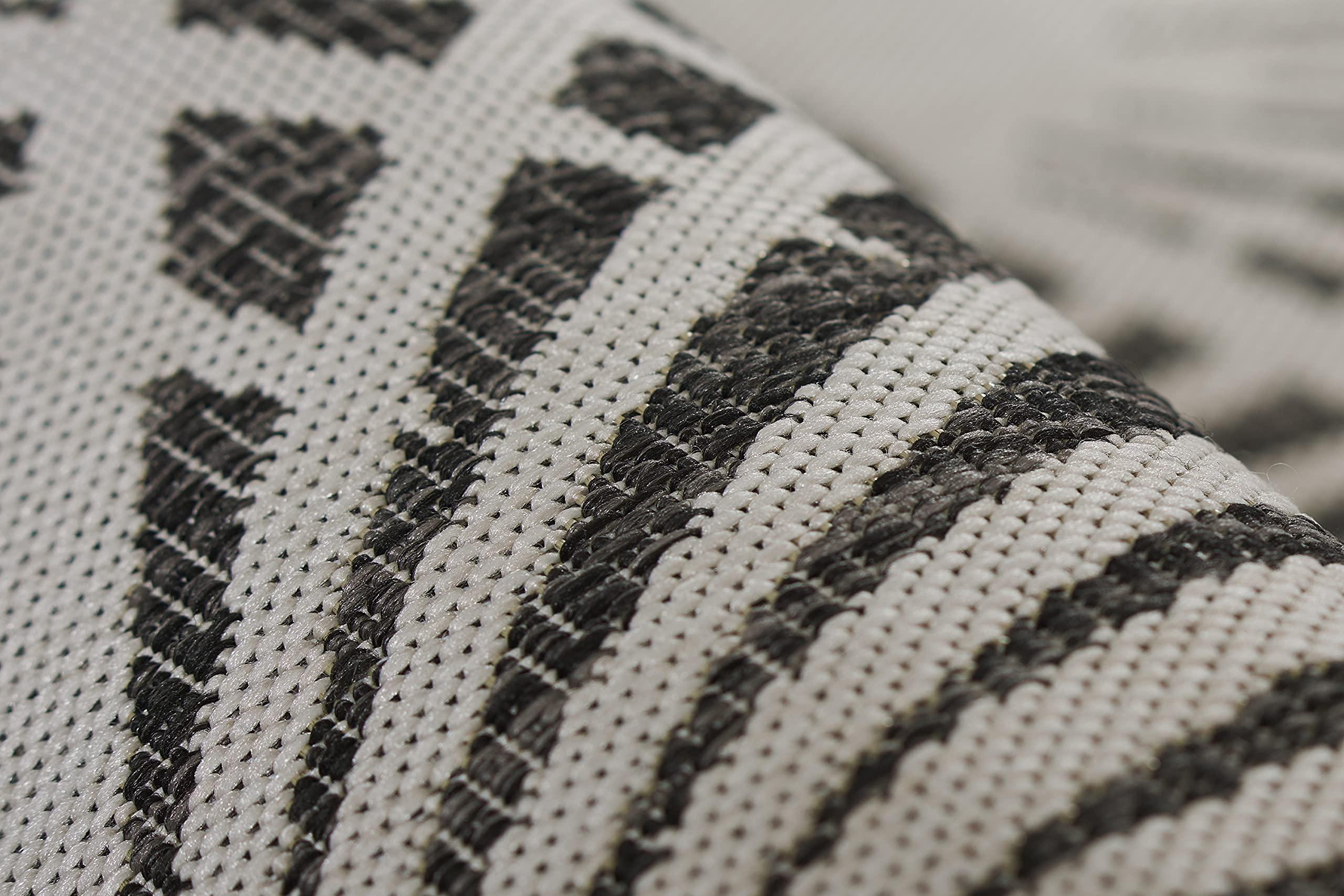 Momeni Novogratz by Momeni Villa Sorrento Charcoal Indoor/Outdoor Area Rug 2\'7\" X 7\'6\" Runner