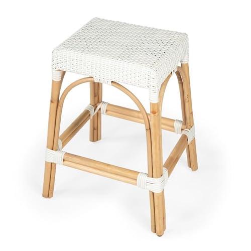 Butler Specialty Company Butler Specialty Company Robias Rattan 24.5\" Counter Stool - Glossy White