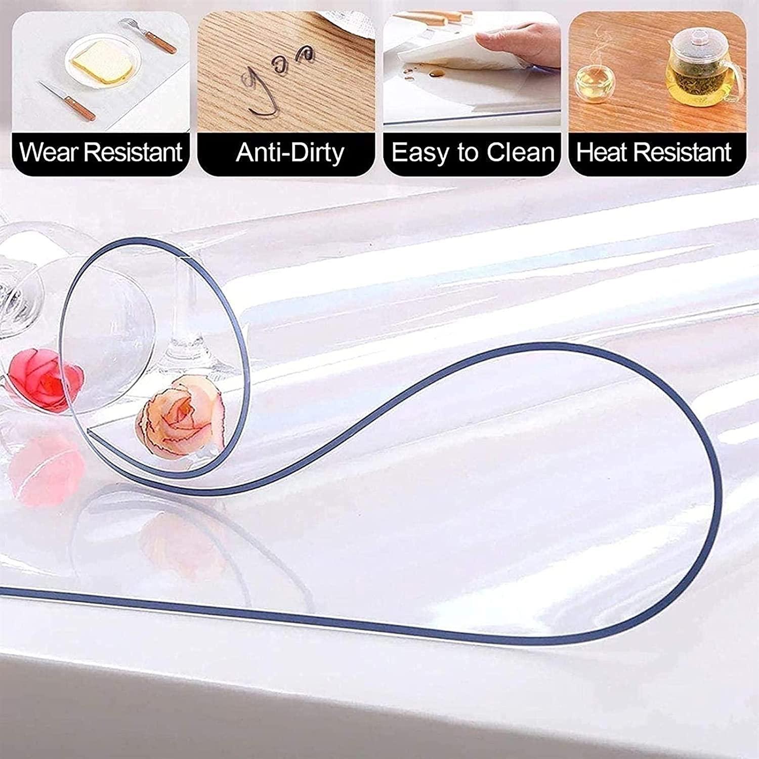 DFONCE Clear Plastic Vinyl Rug Protector Cover Rug Runner Clear Floor Runner mat, Waterproof Vinyl Plastic Desk Chair/Stairs/Pets Carpet Protector Mat (Size : 140x400cm/4.5ftx13.1ft)