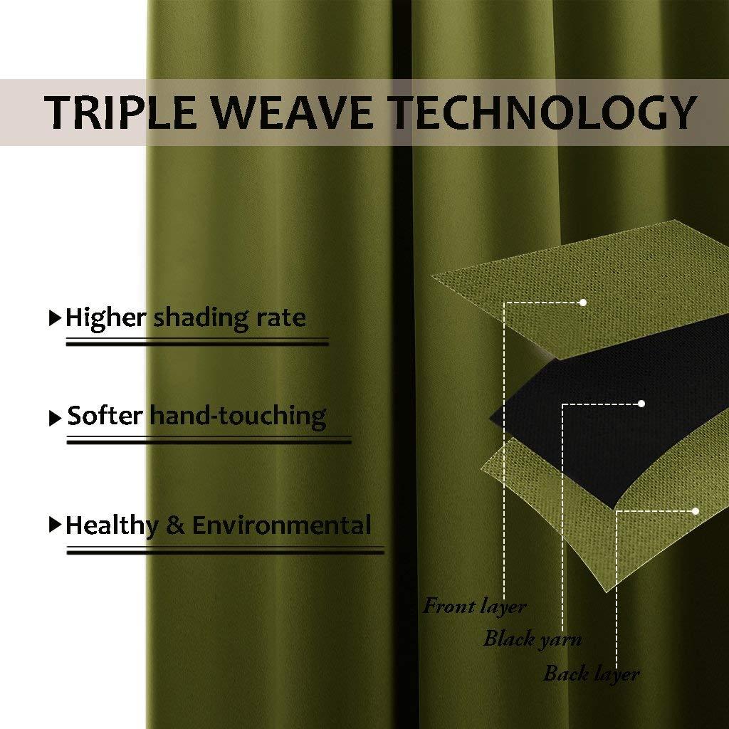 EcoDrapes Polyester Blend Blackout Double Pinch Pleated Extra Wide & Long Curtains Living Room Patio Sliding Door Draperies (Olive Green Solid, 72 Inch Wide by 120 Inch Long- 1 Panel)