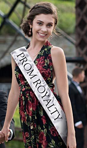 Anderson\'s Anderson\'s Prom Royalty Sashes, Silver with Black Imprint, Pack of 2, Prom Sashes for Prom Court, High School Dance, Party, Costume, Event