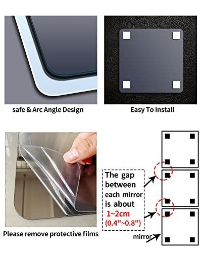 SHATTER MIRROS Unbreakable Acrylic Mirror Non-Glass shatterproof Mirror Full Length Wall Gym for Home Mirror Frameless Home Fitness Mirrors (4pcs,12 in x12 in ), Silver