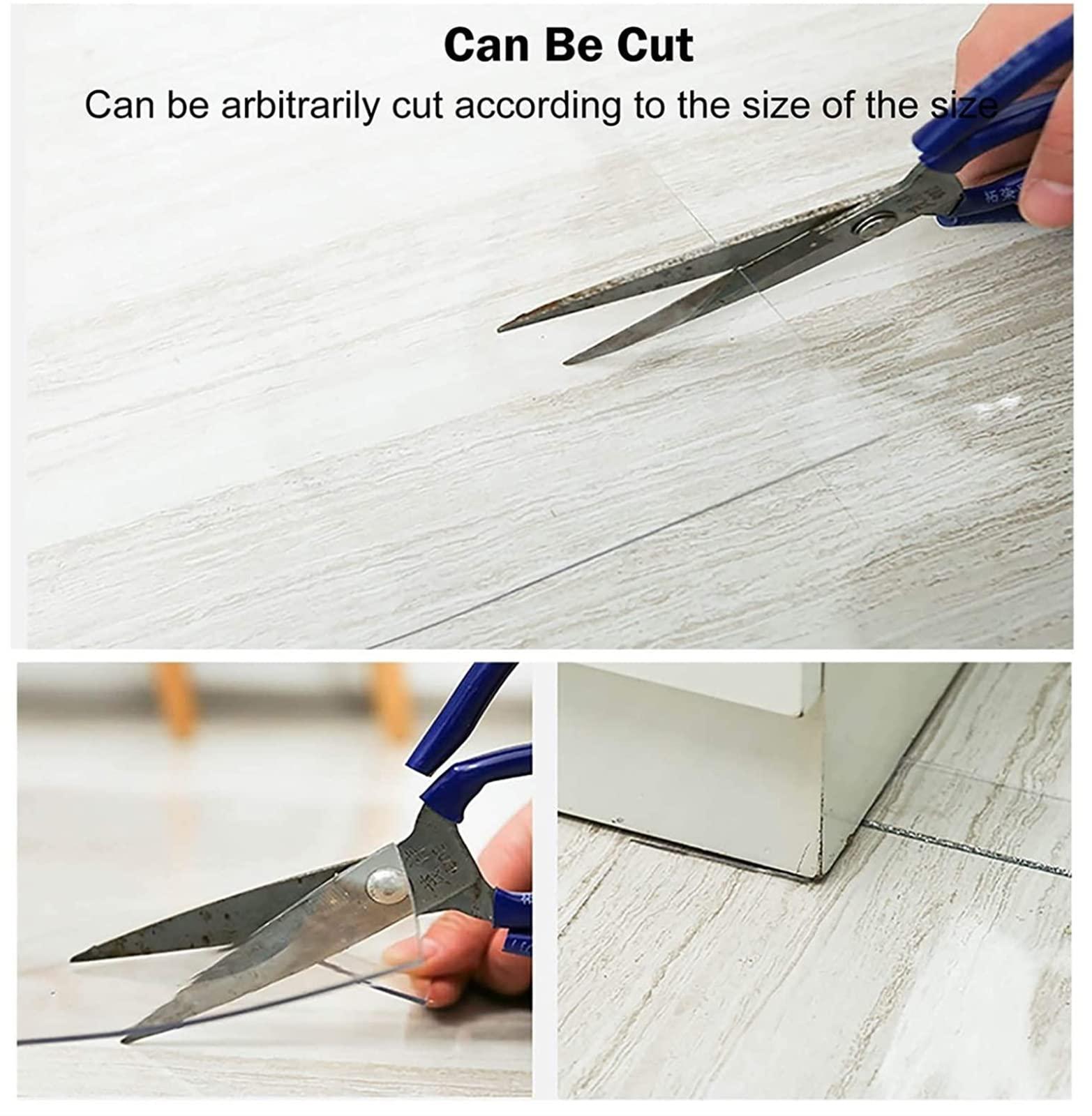 generic Runner Rug Clear Vinyl Plastic Floor Runner Protector3.3x10.2 FT Heavy Duty Floor Runner/Protector for Hardwood Floors Clear Plastic Rug, Can be Cut Transparent 1.5mm/0.06in