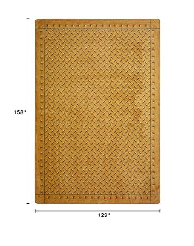 Joy Carpets Joy Carpets Kaleidoscope Diamond Plate Whimsical Area Rugs, Gold