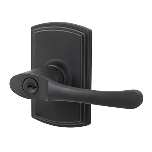 Delaney Hardware Delaney Hardware Artino Entry Door Lock, Fits Door 1-3/8 to 1-3/4 in. Thick, Black Finish Reversible Left/Right-Handed Front Door & Garage Door Lever Easy to Install Door Lock