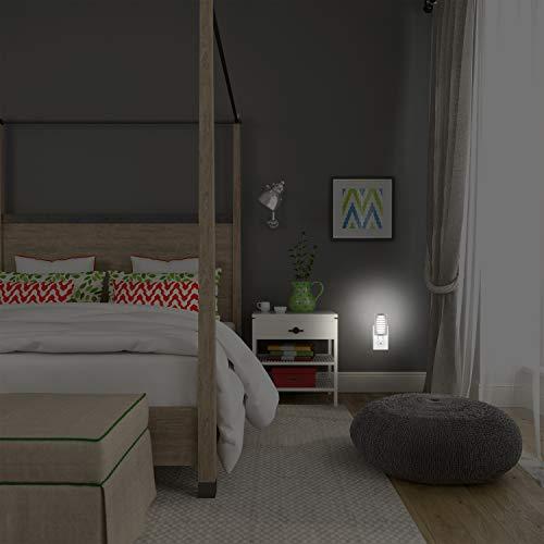 GE GE CoverLite Automatic LED Night Light, White Finish, Plug-In, Soft White, Dusk to Dawn Sensor, Energy-Efficient, Ideal for Hallways, Kitchens, Bathrooms, Bedrooms, Offices, 37300