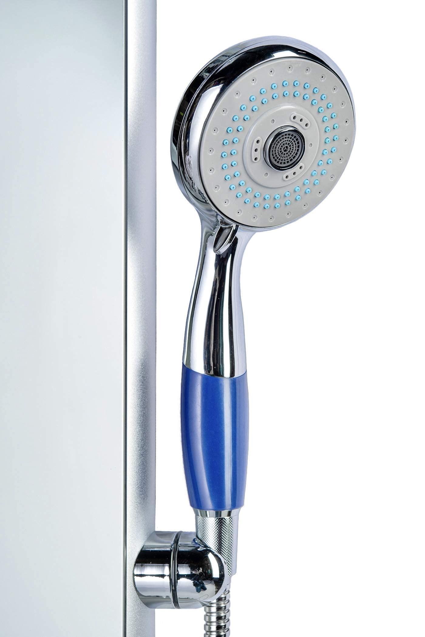 Blue Ocean Blue Ocean 52" Aluminum SPA392M Shower Panel Tower with Rainfall Shower Head, 8 Multi-functional Nozzles