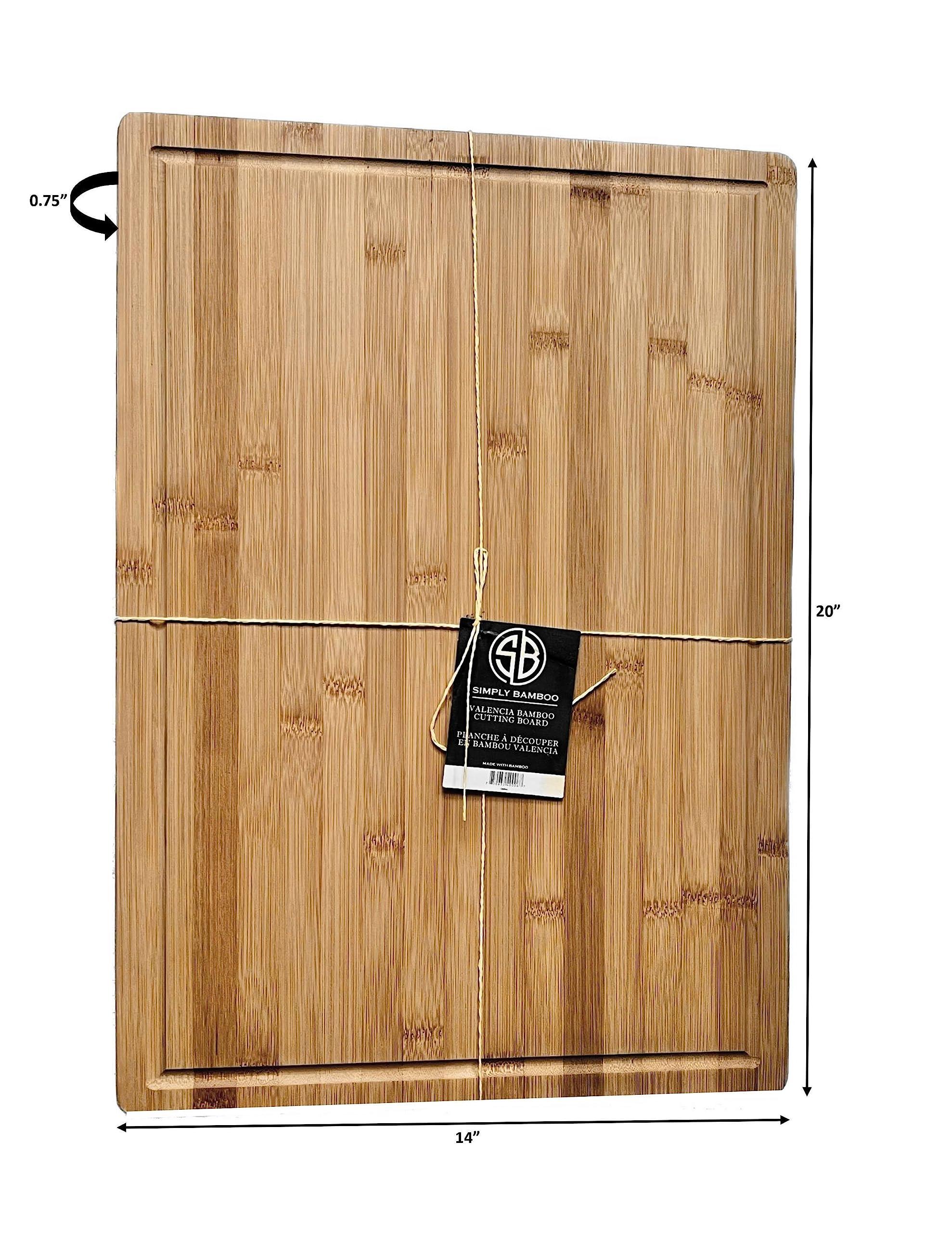 Simply Bamboo Extra Large Organic Bamboo Cutting & Charcuterie Board with Juice Groove & Reversible