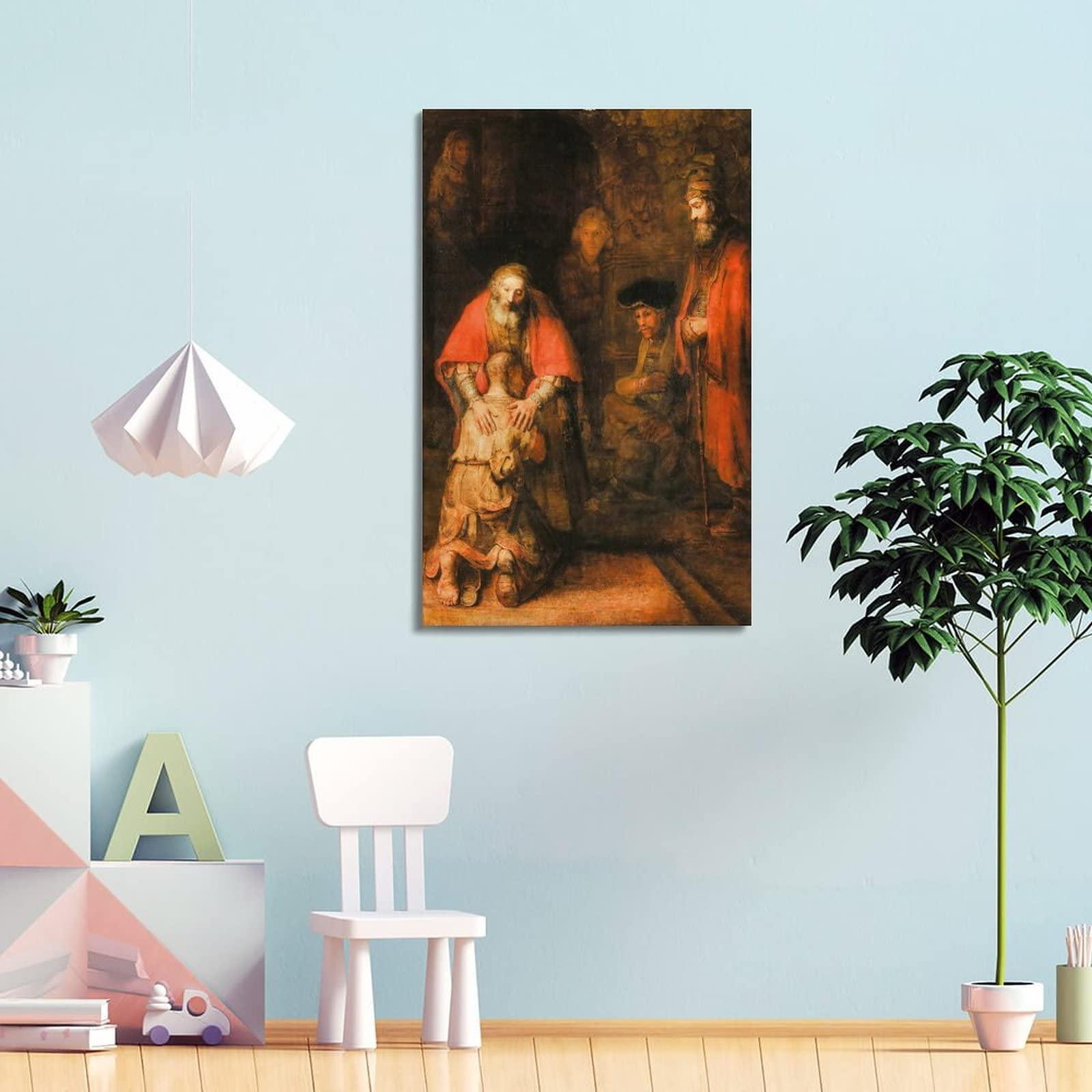 HAATTI The Return of The Prodigal Son By Rembrandt Harmenszoon Van Rijn Giclee Paper Poster Clear Reproduct Print Photo Art Painting Canvas Poster Home Decorative Bedroom Modern Decor Posters Gifts 08x12inch