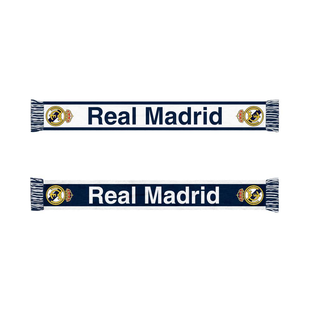 Icon Sports Icon Sports Officially LIcensed Real Madrid CF Reversible Scarf - Blue Cozy Acrylic Adult Unisex Soccer Scarf
