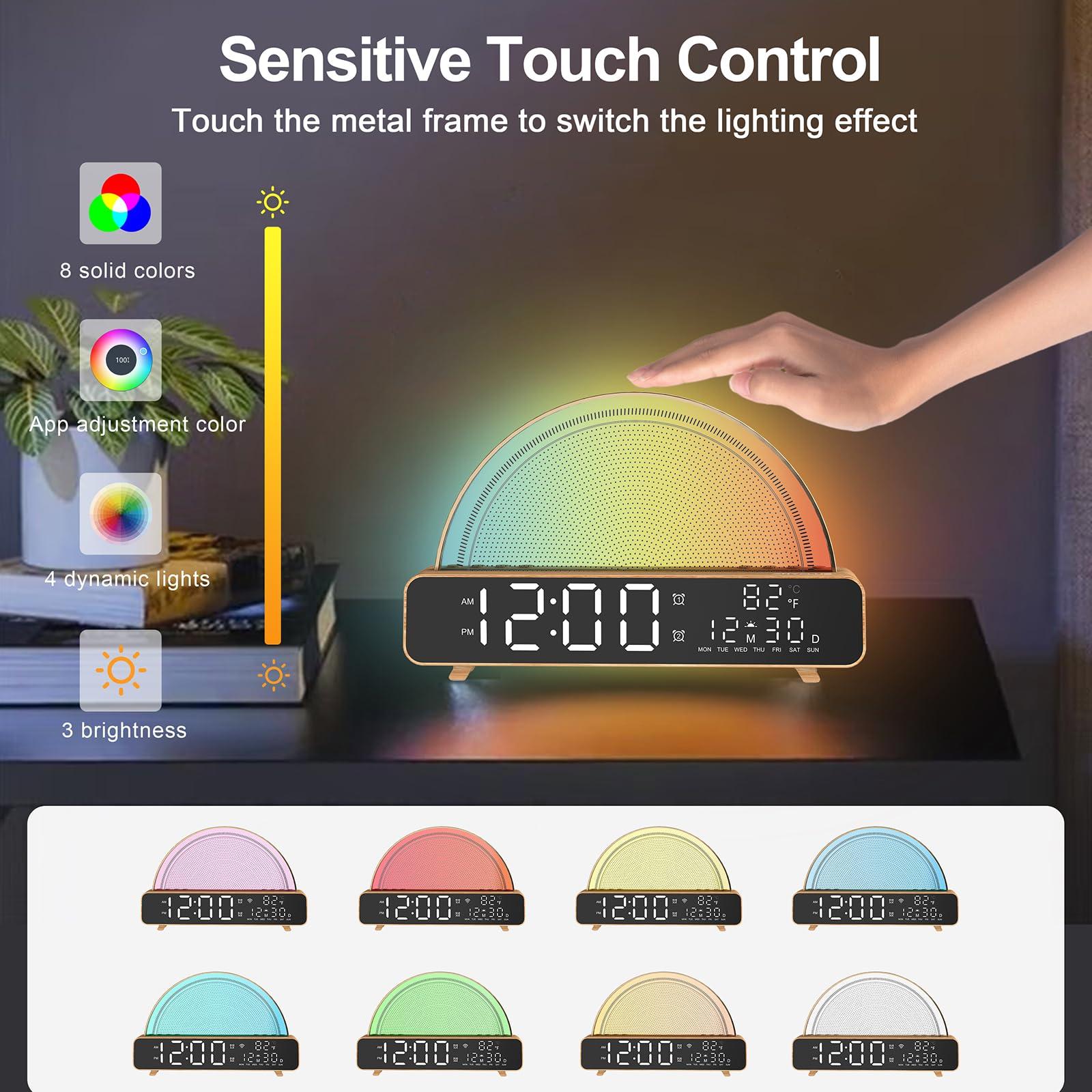 ANYPLUS Sunrise Alarm Clock Wake Up Light for Kids, Bedrooms, Digital Sunlight Alarm Clock Dawn Simulator with Touch Night Light, 13 Soothing Sounds, Snooze Timer, Dual Alarms, Sunrise Simulation