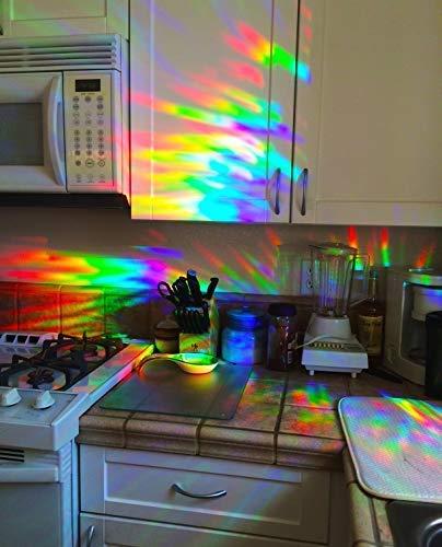 Rainbow Symphony Rainbow Symphony Rainbow Suncatcher Window Film, Diffraction Window Film, Stained Glass Window Cling, Holographic Prismatic Film, Crystal Pattern, 24\" X 36\", Made in USA