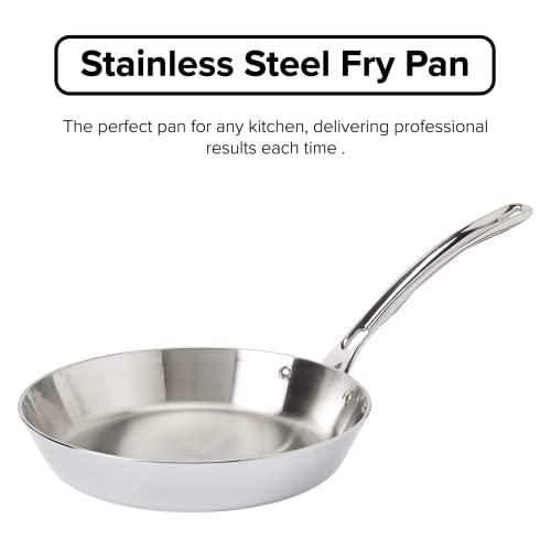 Viking Culinary Viking Culinary Contemporary 3-Ply Stainless Steel Nonctick Fry Pan, 10 Inch, Ergonomic Stay-Cool Handle, Dishwasher, Oven Safe, Works on All Cooktops including Induction