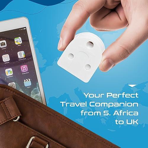 Ceptics Ceptics GP-SA-UK South Africa to UK Grounded Plug Adapter (250V - Max 13A), White