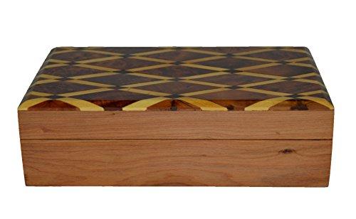Treasures of Morocco Thuya Wood Moroccan Handcrafted Box with Light Wood Inlaid Inlead Imported Top Satifaction Guarranteed
