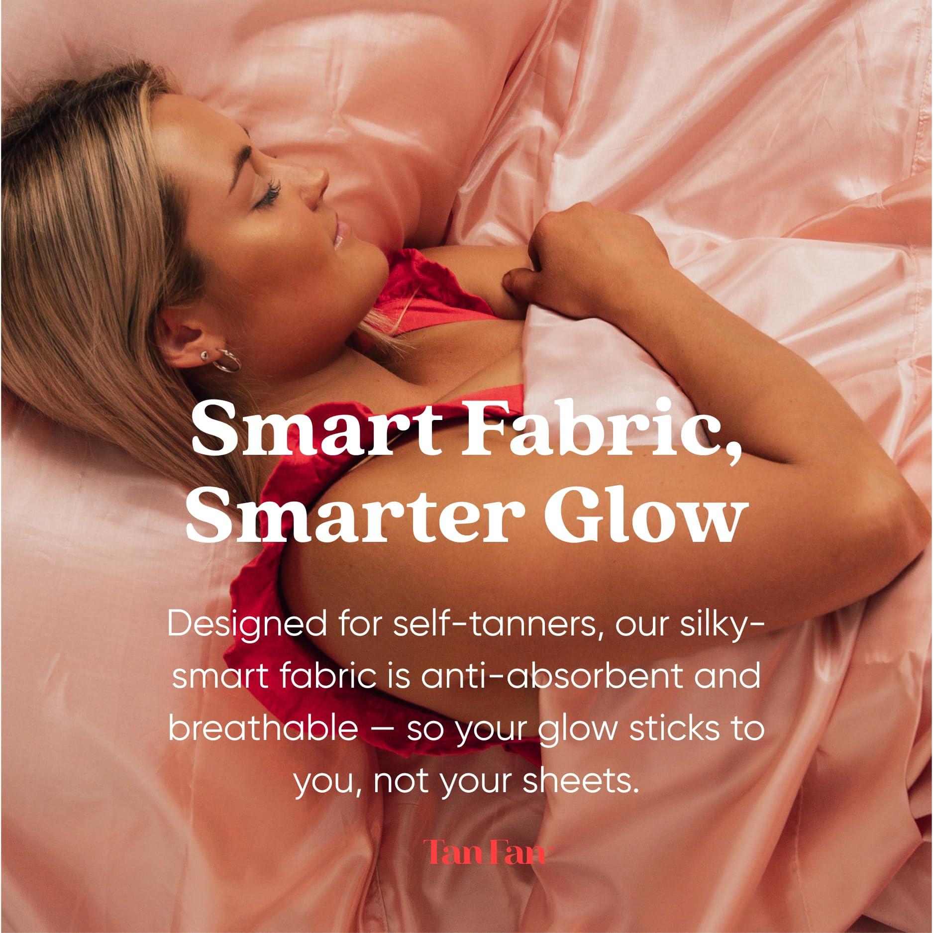 Tan Fan Tan Fan Self Tan Sleep Sac - Keep Sheets Clean from Self Tanner Stains - 100% Cool Silky Lightweight Poly - Wont Transfer Rub or Absorb Tanning Lotion - Roomy Breathable Large w Foot Openings (Pink)