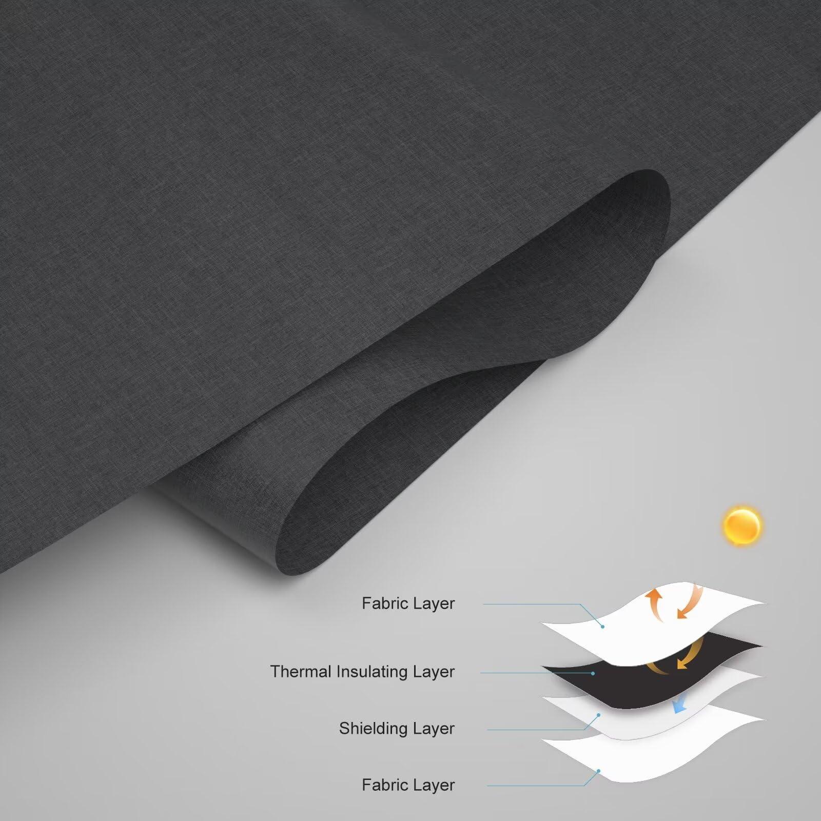 MYshade MYshade Custom Motorized Roller Shades with Remote, Cordless Manual and Automatic Blackout Roller Blinds for Windows with Valance Cover,Electricity Room Darkening Shades for Home(Black)