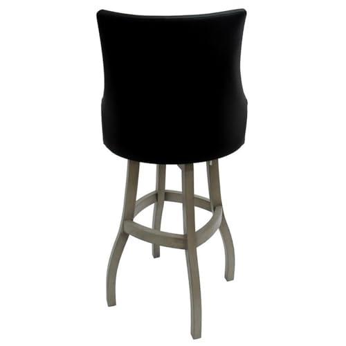 Tobias Designs Inc. Tobias Designs Bellissima 34\" Swivel Wood Extra Tall Bar Stool in Black/White