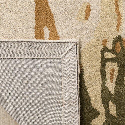 Safavieh SAFAVIEH Bella Collection Accent Rug - 4\' x 6\', Beige & Green, Handmade Modern Abstract Wool, Ideal for High Traffic Areas in Entryway, Living Room, Bedroom (BEL120A)