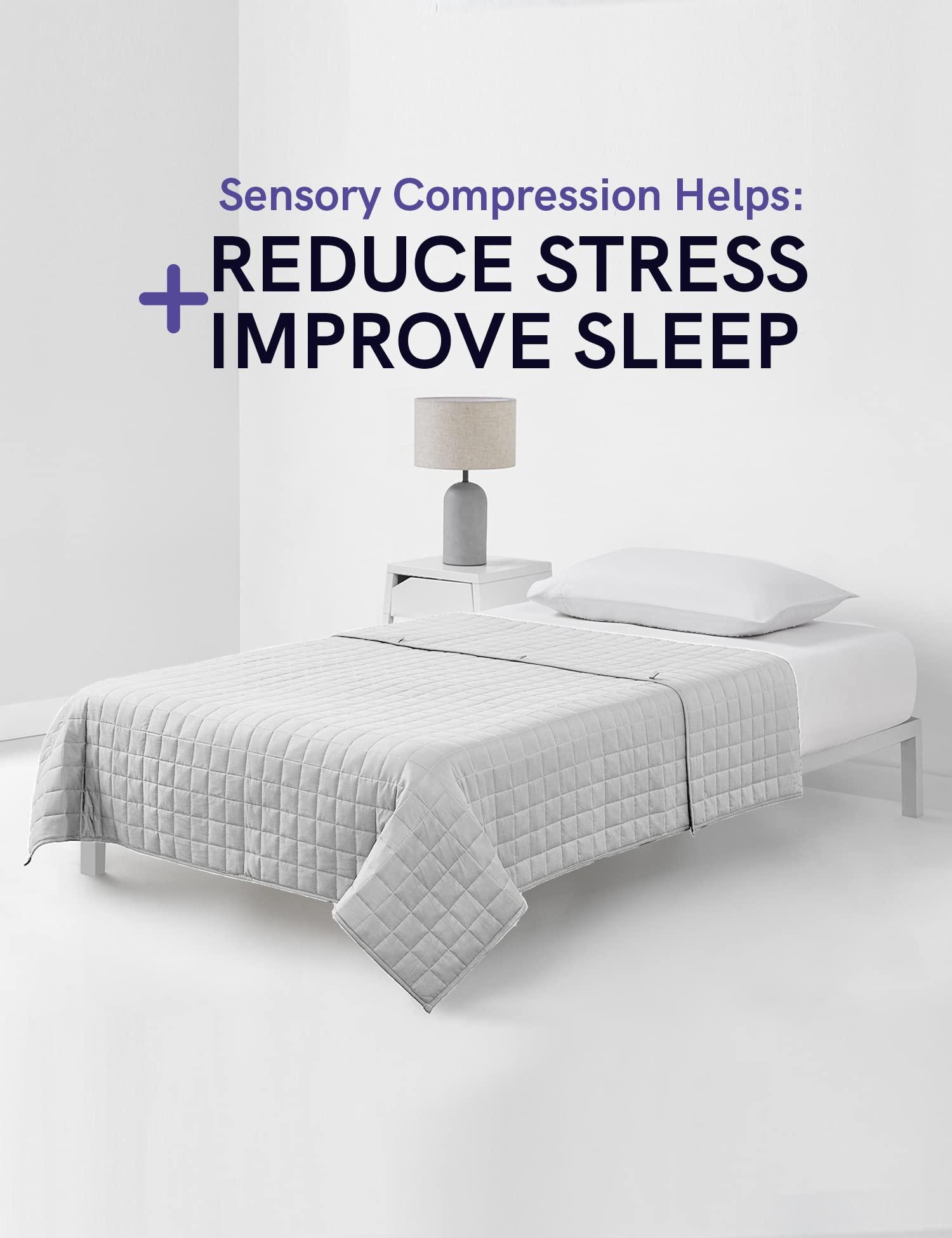 YnM YnM Exclusive Cooling Weighted Blanket,Smallest Compartments, Bed Blanket for One Person of 140lbs, Ideal for Queen/King Bed (60x80 Inches, 15 Pounds, Light Grey)