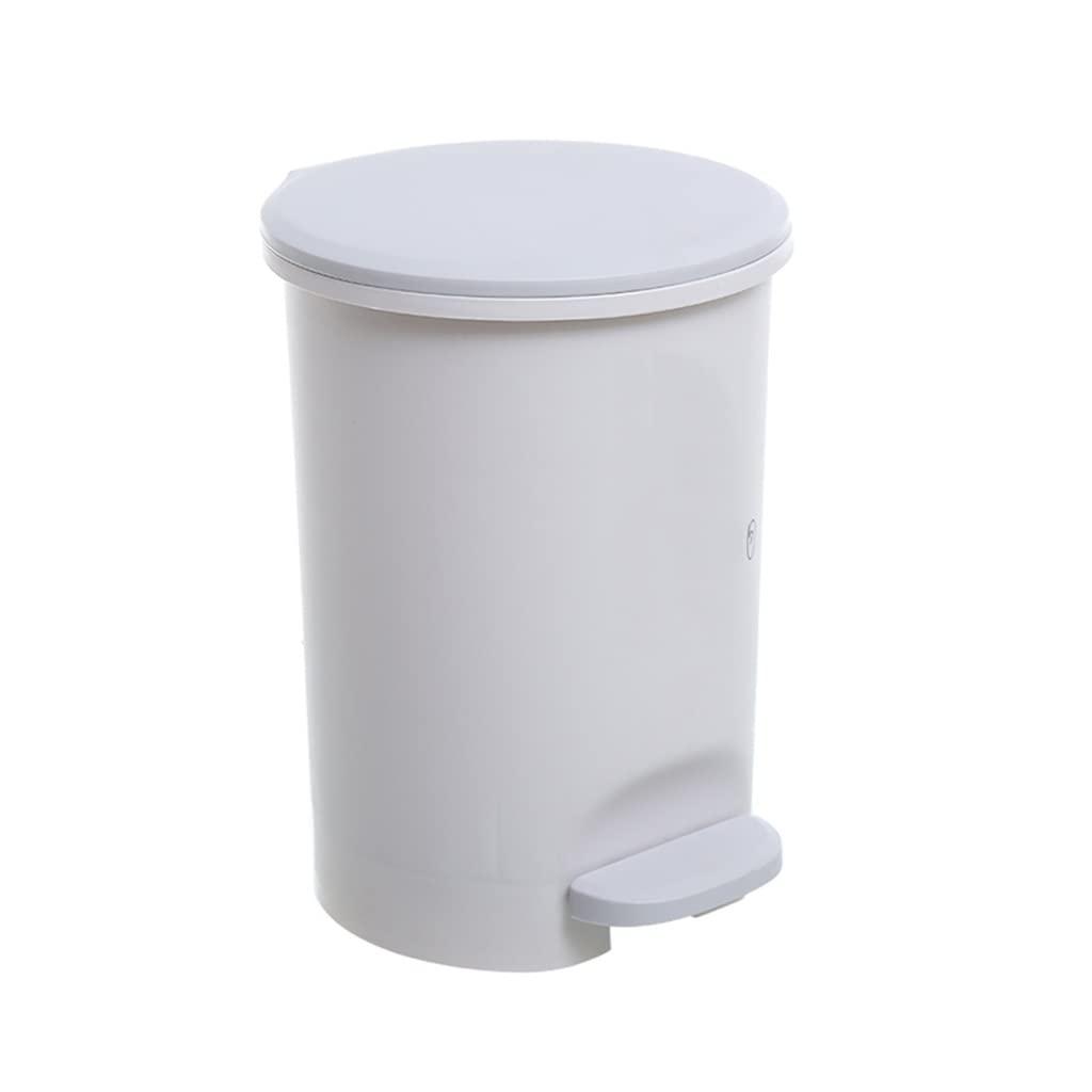 HIHELO HIHELO Trash Bin 10L Step-on Trash Can with Lid and Plastic Pedal, Bathroom Kitchen Living Room Step Round Garbage Cans, Large Waste Bin Paper Basket Kitchen Trash Can