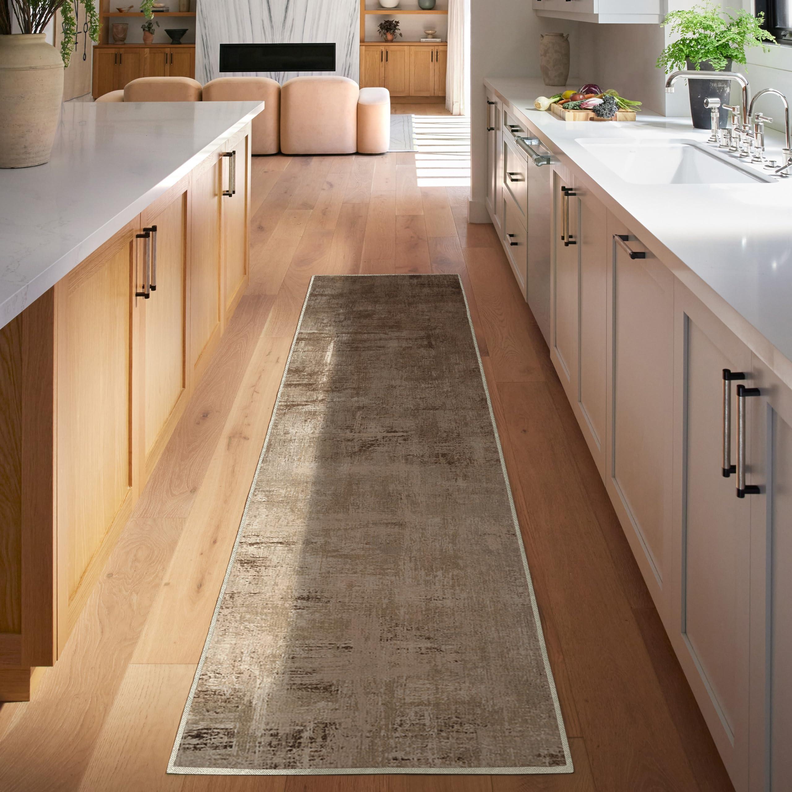 RUGGABLE RUGGABLE Washable 2x3 Area Rug, Impasto Natural, Premium Modern Rugs for Living Room, Bedroom, Kitchen, Office, Classroom with Gripper Non Slip Pad