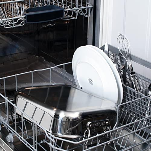 All-Clad All-Clad Specialty Stainless Steel Roaster with Nonstick Rack 11x14 Inch Oven Broiler Safe 600F Roaster Pan, Pots and Pans, Bakeware, Silver