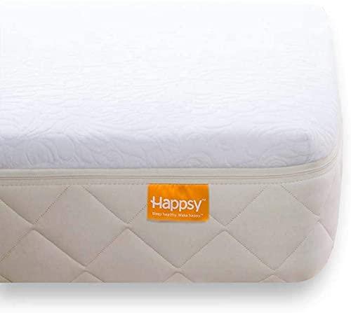 Happsy Happsy Organic Hybrid Mattress - Natural Latex Mattress - Medium Firm Mattress with Encased Coil Layers for Universal Comfort and Pressure Relieving - Bed-in-a-Box Latex Mattress - Twin XL