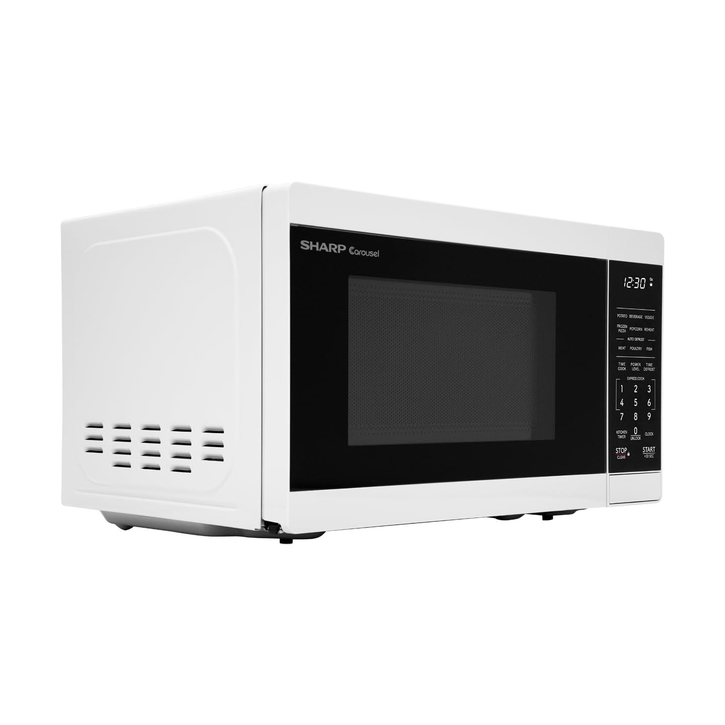 SHARP SHARP ZSMC0760KW Compact Oven with Removable 10\" Carousel Turntable, Cubic Feet, 700 Watt Countertop Microwave, 0.7 CuFt, White