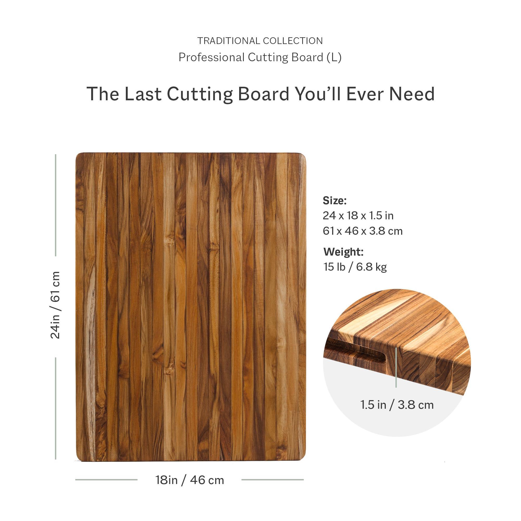 Teakhaus Teakhaus Cutting Board - Extra Large (XL) Wood Cutting Board with Grip Handles - Reversible Teak Edge Grain Wood - Knife Friendly - FSC Certified