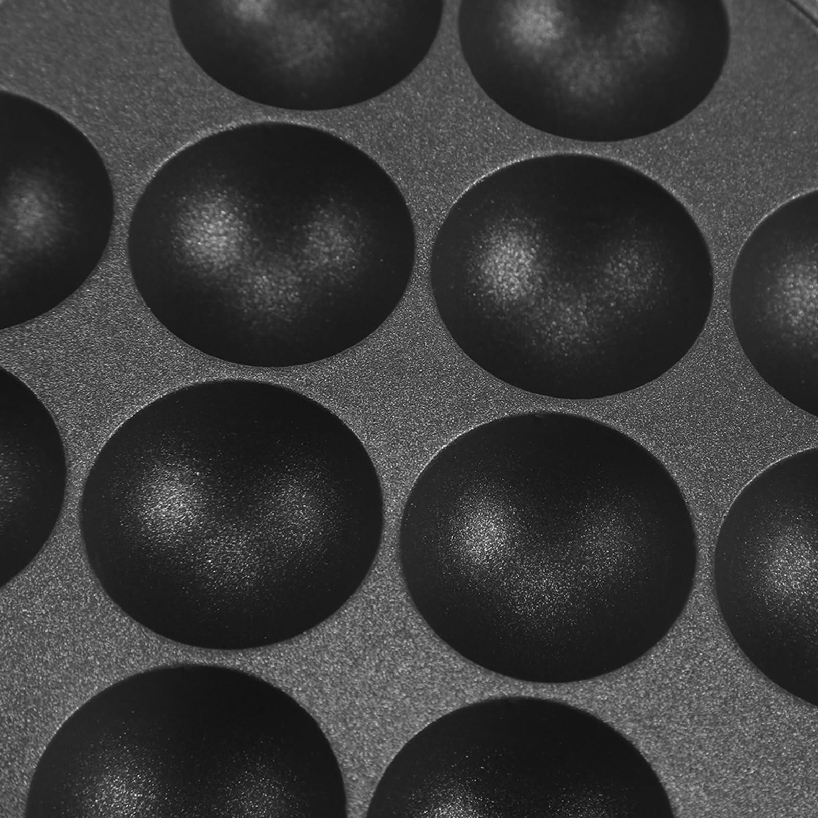 Gavigain Mini Pancake Pan, Cast Iron Aebleskiver Pan with 12 Cavities Aluminum Ebelskiver Pan Griddle Half Sphere Takoyaki Maker for Pancake Maker, Danish Stuffed, Baking Cooking