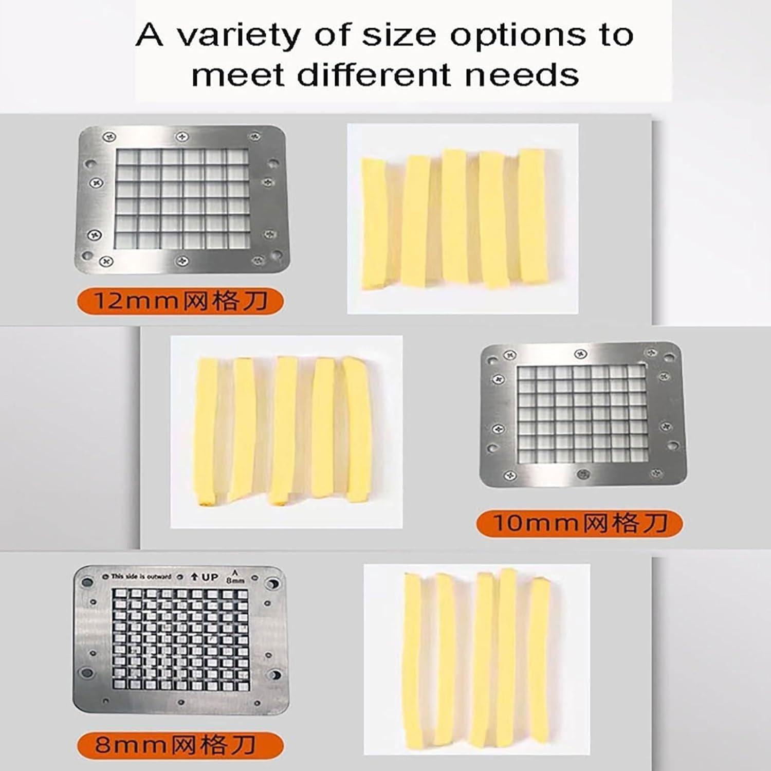 JOSBY 200W Electric French Fry Cutter, Commercial Stainless Steel Potato Chipper, with 8mm&10mm&12mm Blade, Professional Electric Potato Chip Cutter, Household Potato Slicer, for Onions, Carrots, Cucumbers