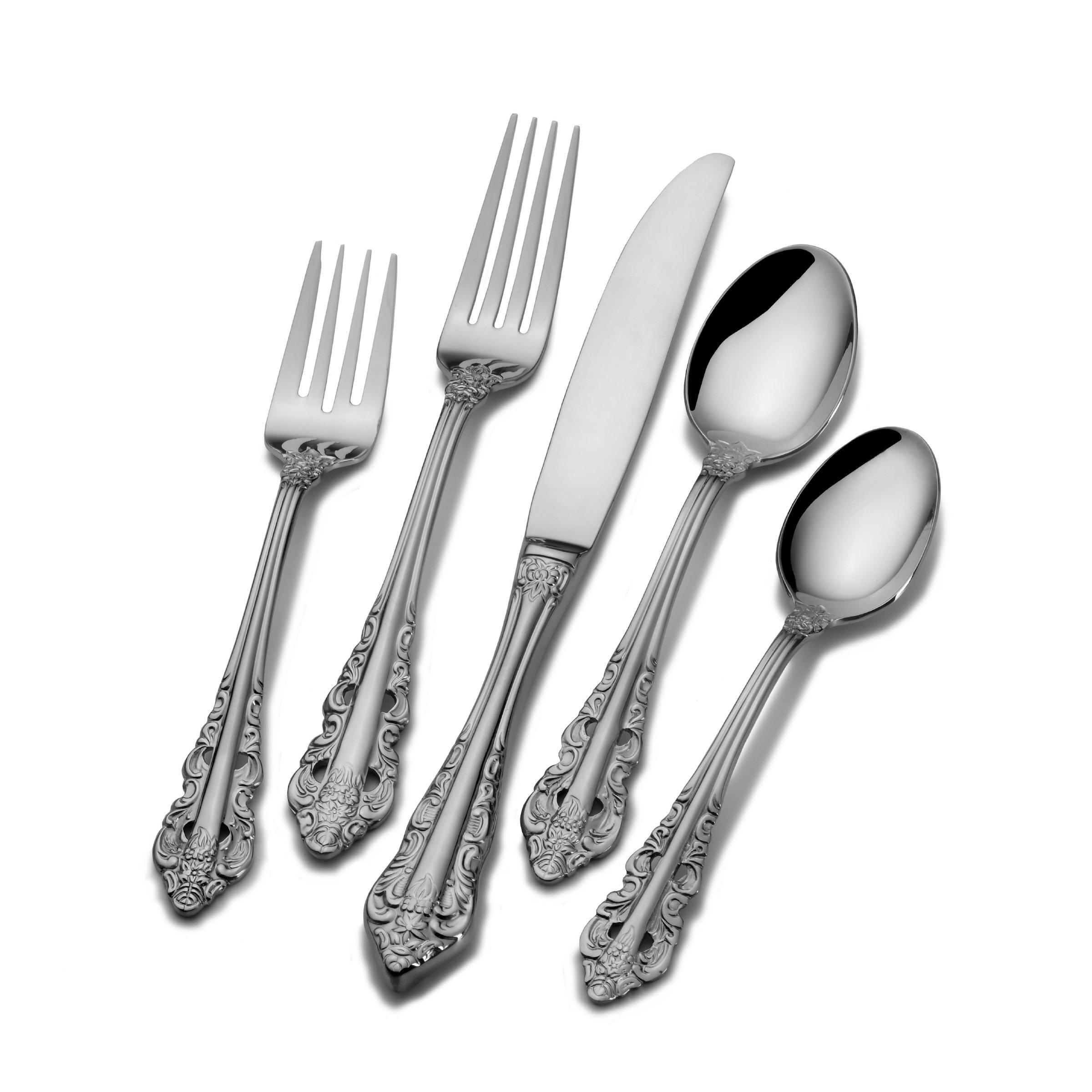 Wallace Wallace Home Antique Baroque 20 Piece Flatware Set, Stainless Steel