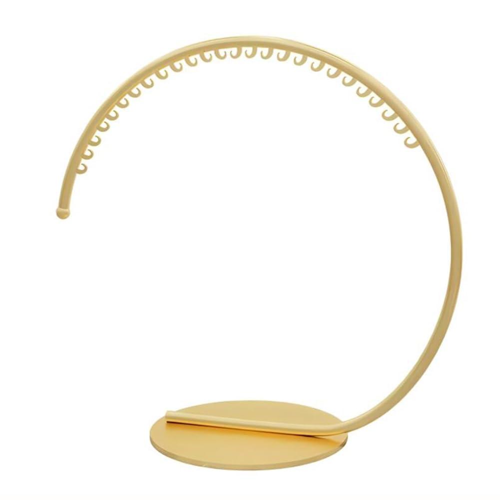 Zfmnoyev Clothing Rack, Freestanding Heavy Duty Clothing Rack, Metal Garment Rack with Stable Base, Portable Round C-Style Rack, Strong Bearing Capacity, for Retail Home Clothing Store ( Color : Gold , Size :