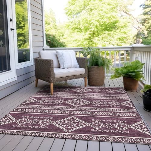 Addison Rugs Addison Rugs Chantille ACN901 Eggplant 10' x 14' Indoor/Outdoor, Machine Washable, Easy Clean, Non Shedding, Bedroom, Living Room, Dining Room, Kitchen, Patio Rug