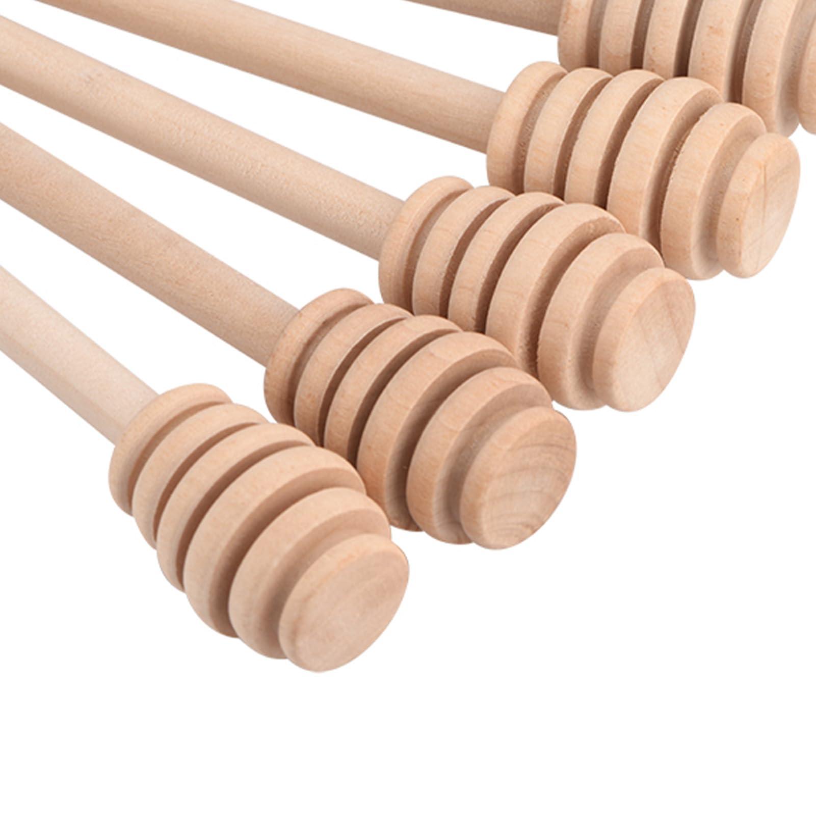 flexman FLEXMAN 50Pcs Honey Dipper Sticks, Wooden Honey Mixing Stirrer, Honey Stirrer Stick for Honey, Syrup, Molasses or Viscous Liquid, Wedding Party Gift (Take Honey King Slotting 16CM)