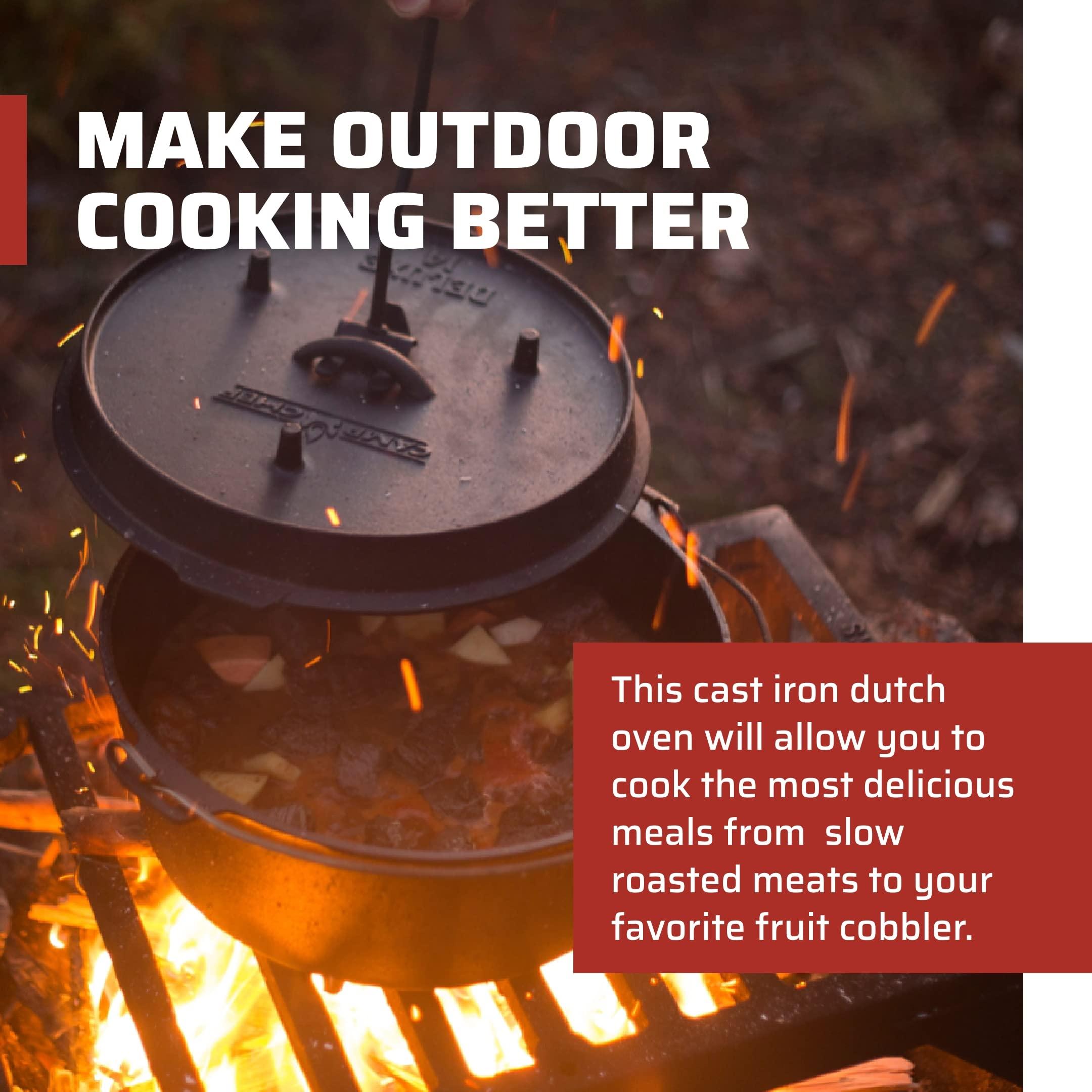 Camp Chef Camp Chef Deluxe 12 Dutch Oven - Cast Iron Dutch Oven with Lid & Lid Lifter for Indoor & Outdoor Cooking - 9 1/3 Quarts