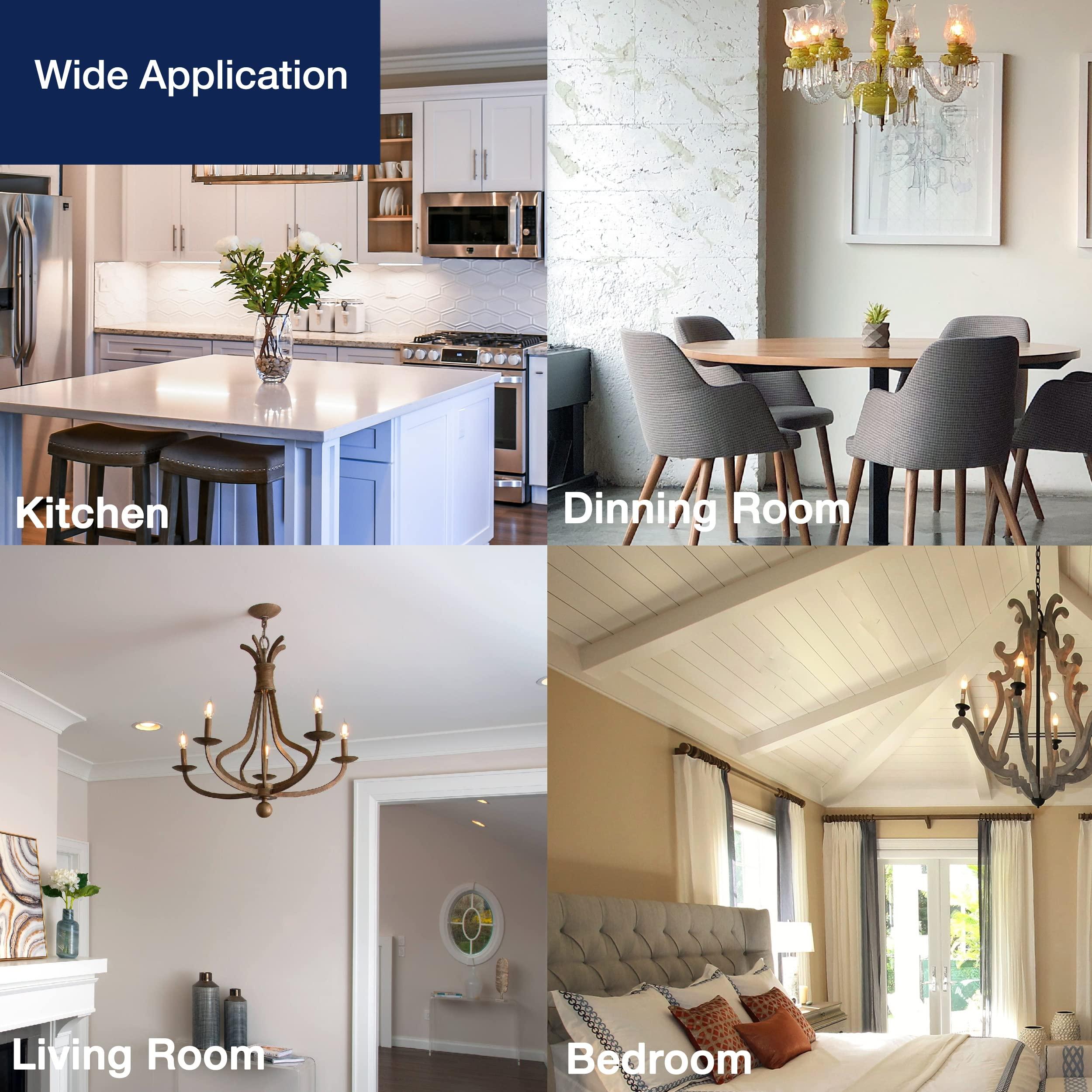 FLSNT FLSNT CA11 E12 LED Candelabra Bulbs, Dimmable LED Chandelier Light Bulbs, 40W Equivalent, 2200K Warm White Light, 330LM, Amber Glass Finishing, 6 Pack