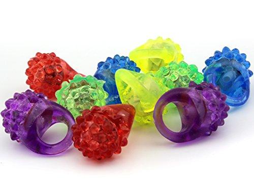 Flashing Panda Flashing Panda Pack of 10 Jelly Berry LED Light-UP Flashing Rings, Multi-Color